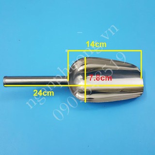 Dụng cụ xúc đá inox, muỗng xúc đá