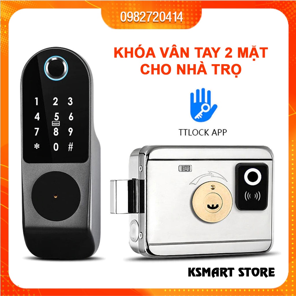 Khóa Cổng Vân Tay 2 Mặt Dùng Pin cho gia đình, nhà trọ (6 cách mở cửa)