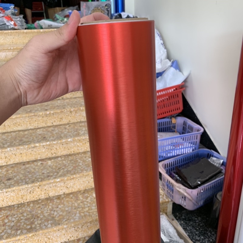 Decal Nhôm Xước Màu Đỏ Tươi Khổ 50cm x 1m Loại Cao Cấp