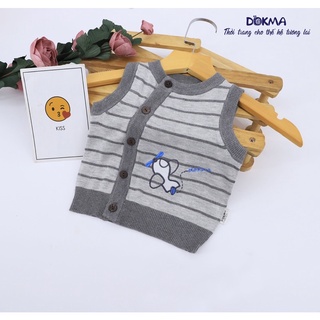 [Mã BMLT30 giảm đến 30K đơn 299K] DA761 Áo len gile cài lệch Dokma (3-9M)