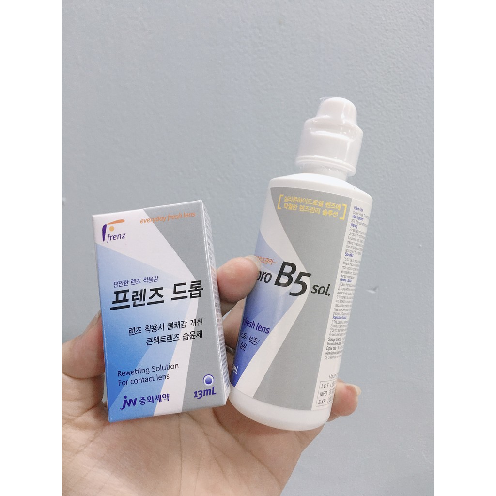 Combo nhỏ mắt + nước ngâm lens Frenz Drop- Dung dịch nhỏ và ngâm kính áp tròng Hàn Quốc.