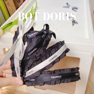 Cài tóc phối màu ruy băng trắng đen BOT DORIS sang chảnh phong cách Hàn Quốc