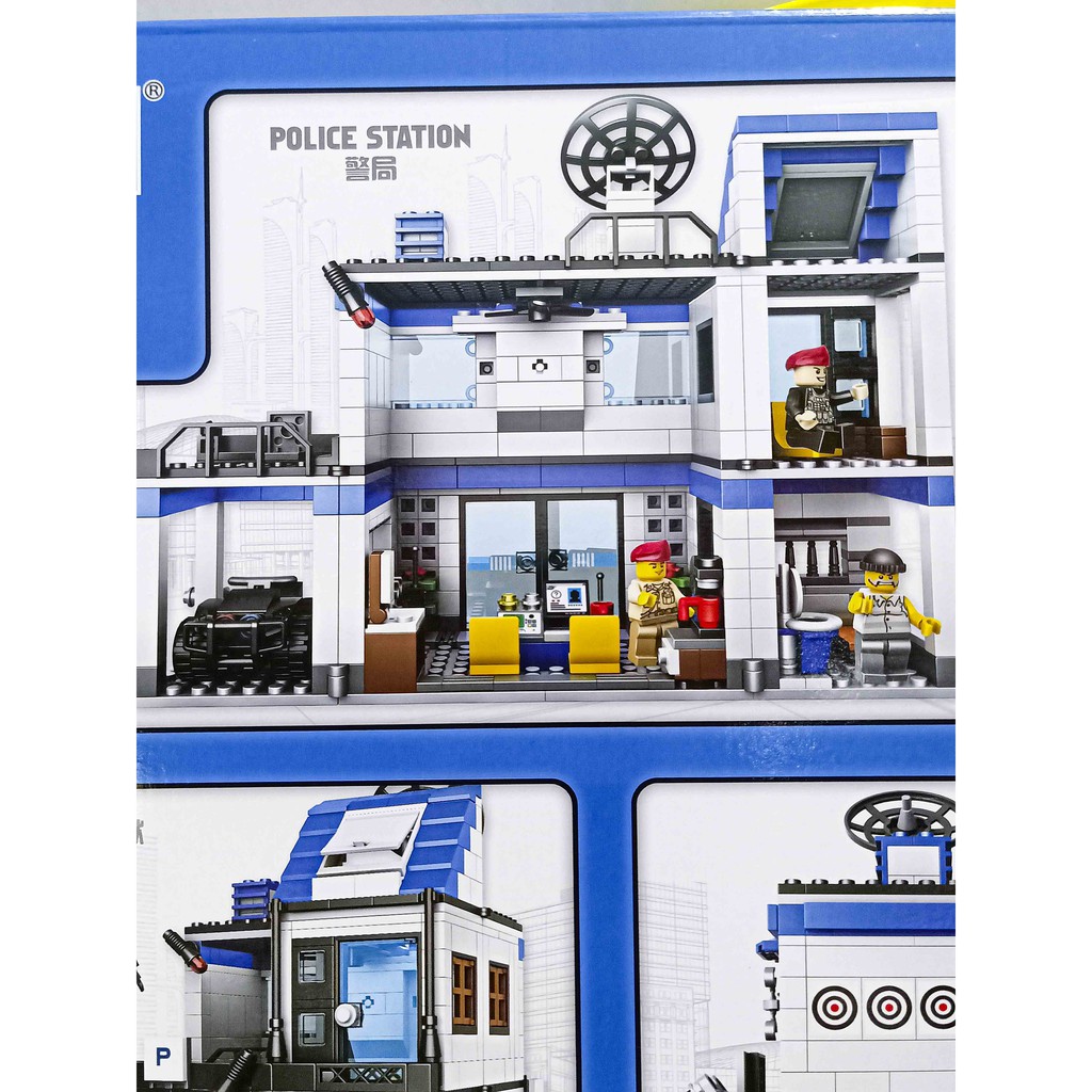 Lắp ráp xếp hình Lego City 6957 đồn cảnh sát 4 in 1 746 mảnh Trụ Sở Cảnh Sát Trực Thăng Xe Cảnh Sát