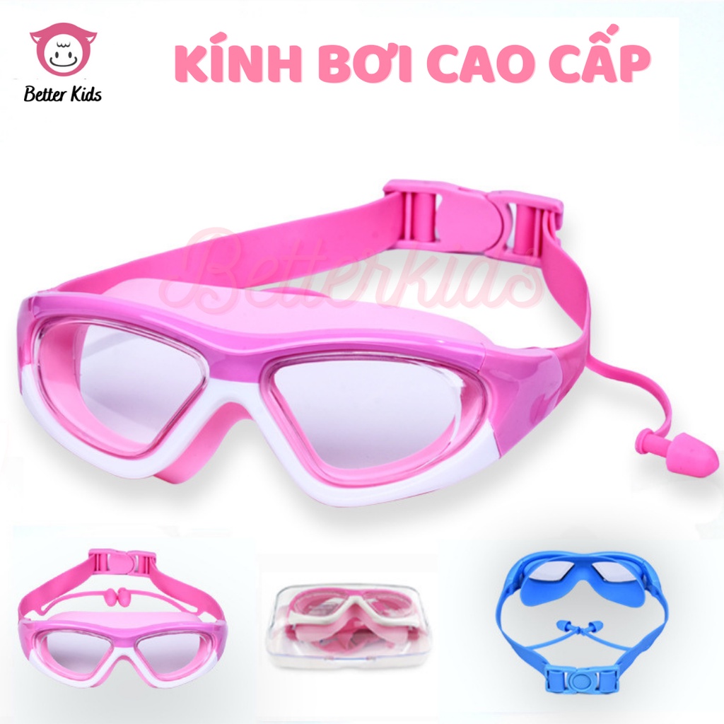 Kính Bơi Cao Cấp Cho Bé Chính Hãng Liền Nút Bịt Tai &amp; Chống Tia UV