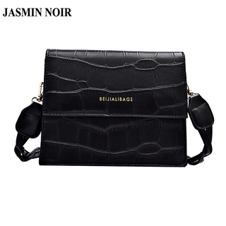 Túi đeo chéo vai jasmin noir dáng vuông cỡ nhỏ họa tiết da rắn thời trang dành cho nữ