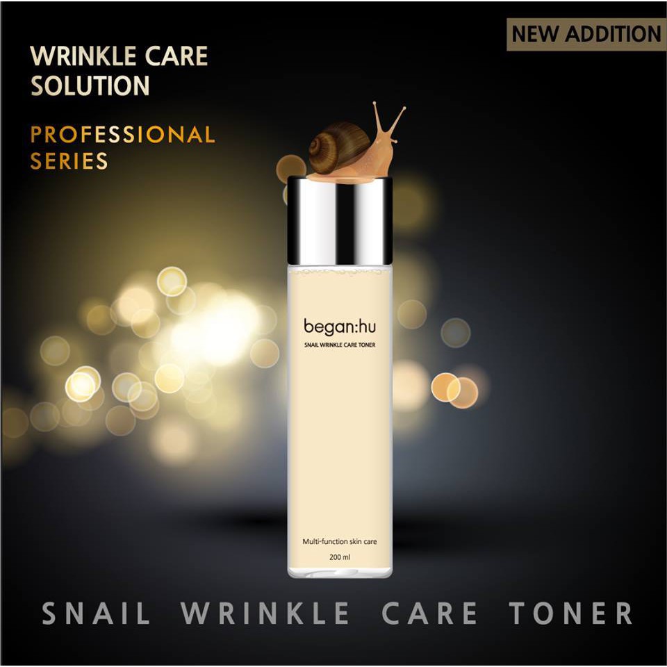 Nước hoa hồng ốc sên Began:hu SNAIL WRINKLE CARE TONER(200ml)