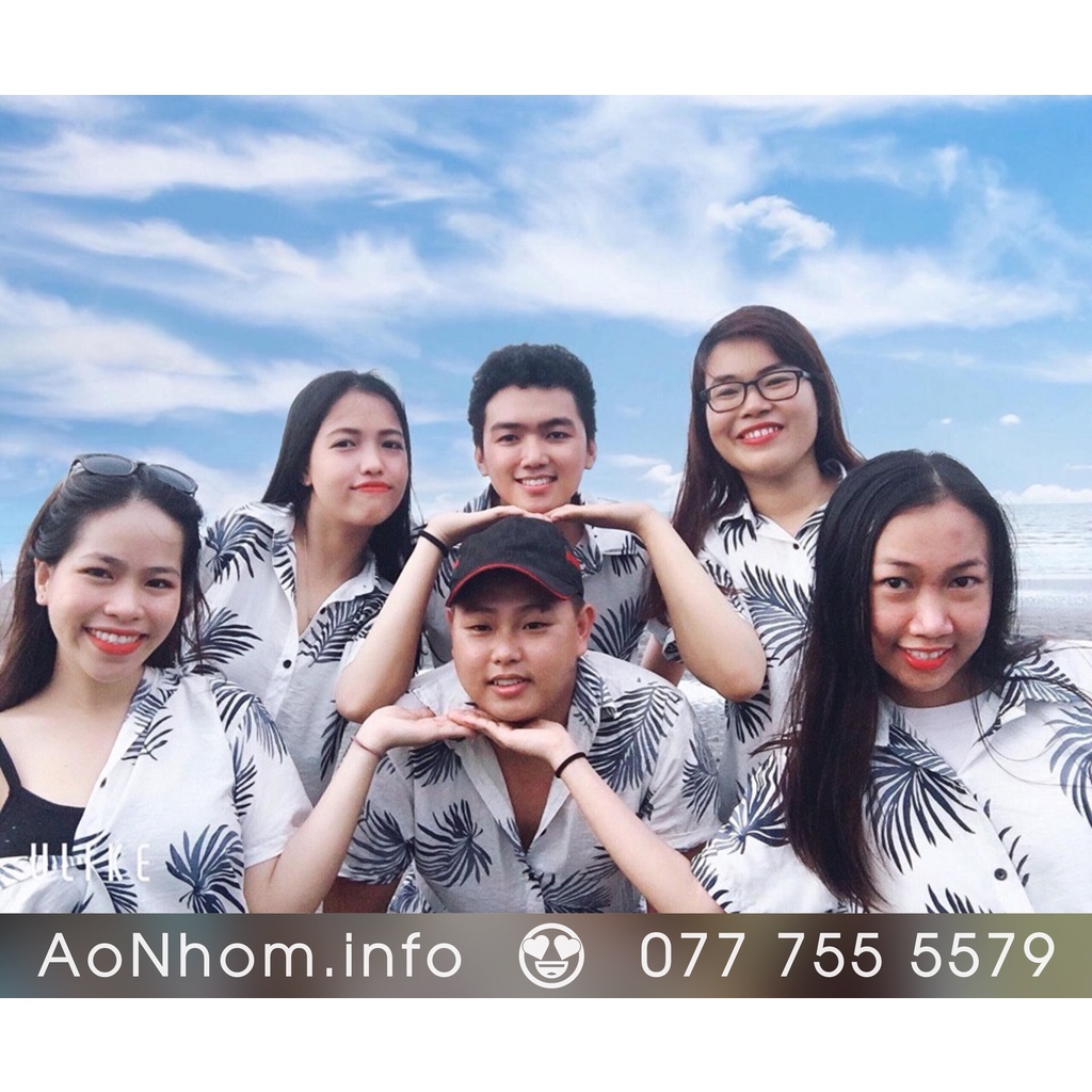 Áo Sơ Mi Hawaii Đi Biển Mềm Mát - Lá Đỏ Lá Xanh - Áo Đôi Đồng Phục Nhóm Lớp Team Building Hoạ Tiết Hoa Lá Trái Cây