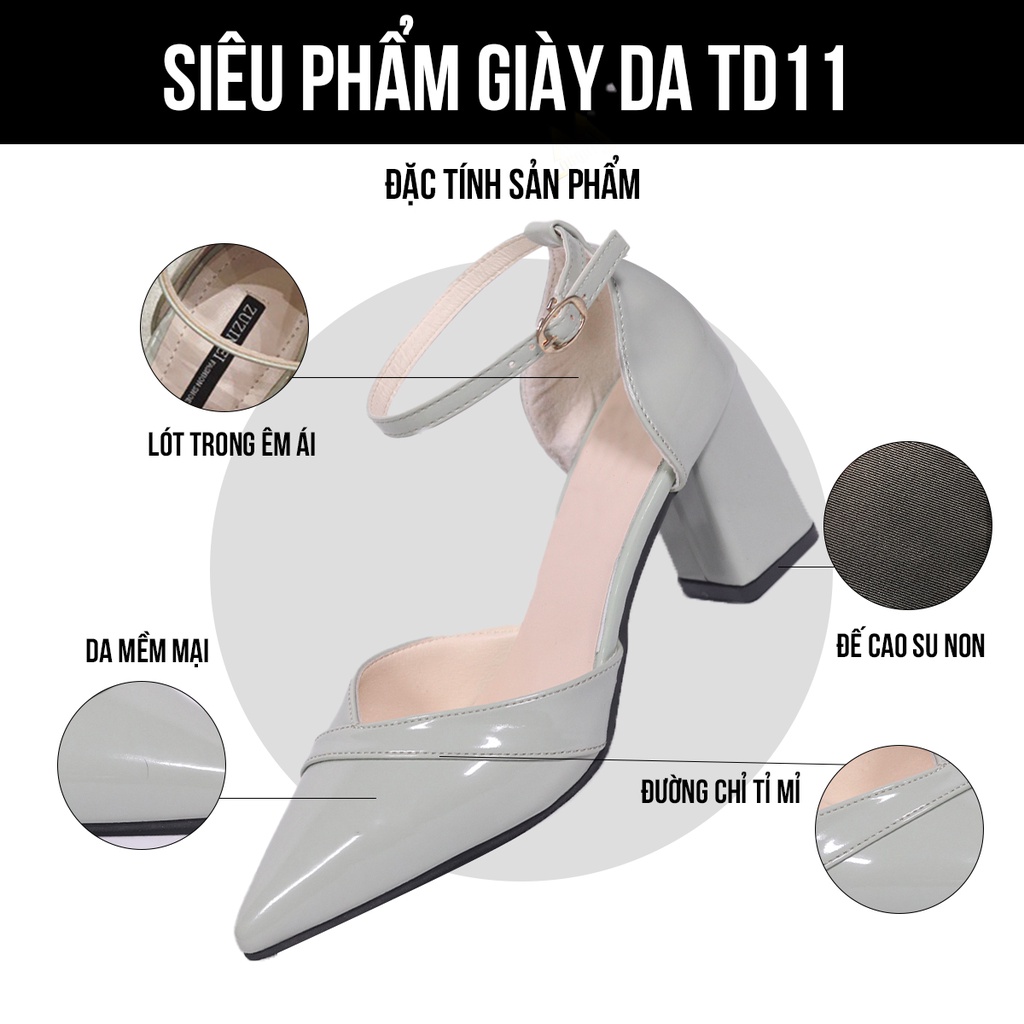 Giày sandal nữ cao gót 5cm TIMAN TD11 tôn dáng thời trang bảo hành 1 năm