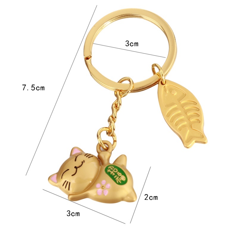 Móc Khóa Hình Mèo May Mắn Dễ Thương