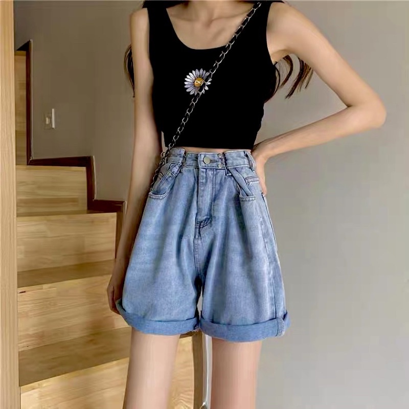 Quần Short lửng jeans nữ chất bò mềm siêu xinh xắn