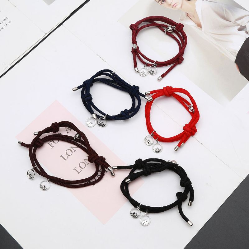 Bộ 2 vòng tay tình bạn bện từ tính
