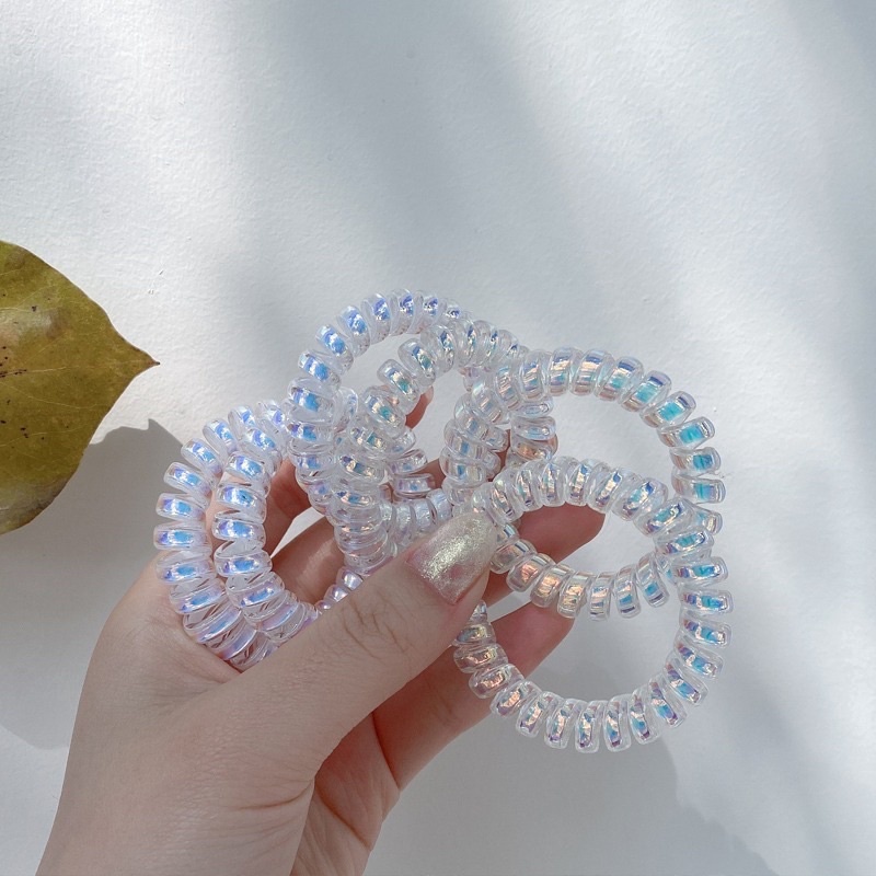 Dây cột tóc lò xo óng ánh lấp lánh hologram cỡ lớn 【】