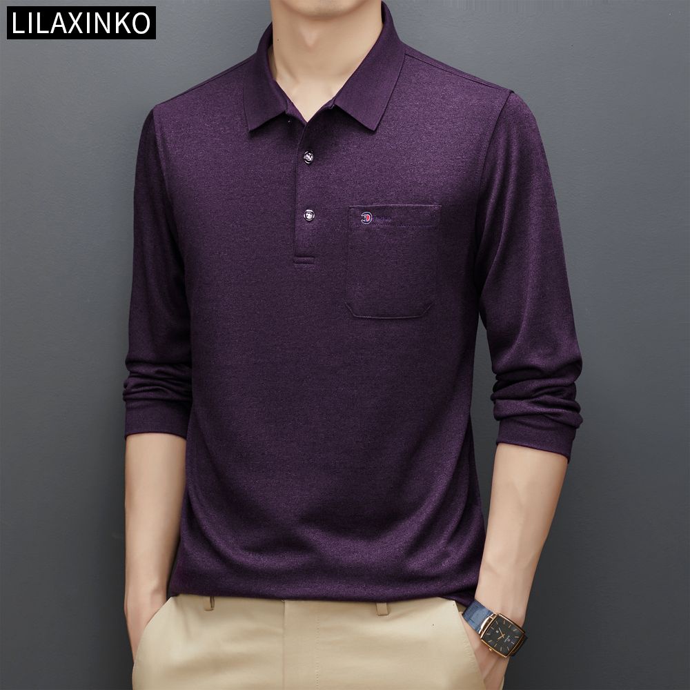 Áo Thun Polo Tay Dài Vải Cotton 3 Màu Thời Trang Thu Đông Cho Nam