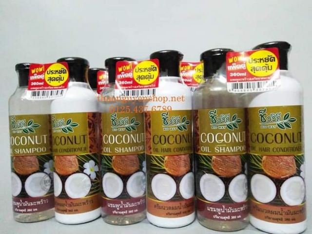 BỘ DẦU GỘI + DẦU XẢ DỪA COCONUT Thái Lan