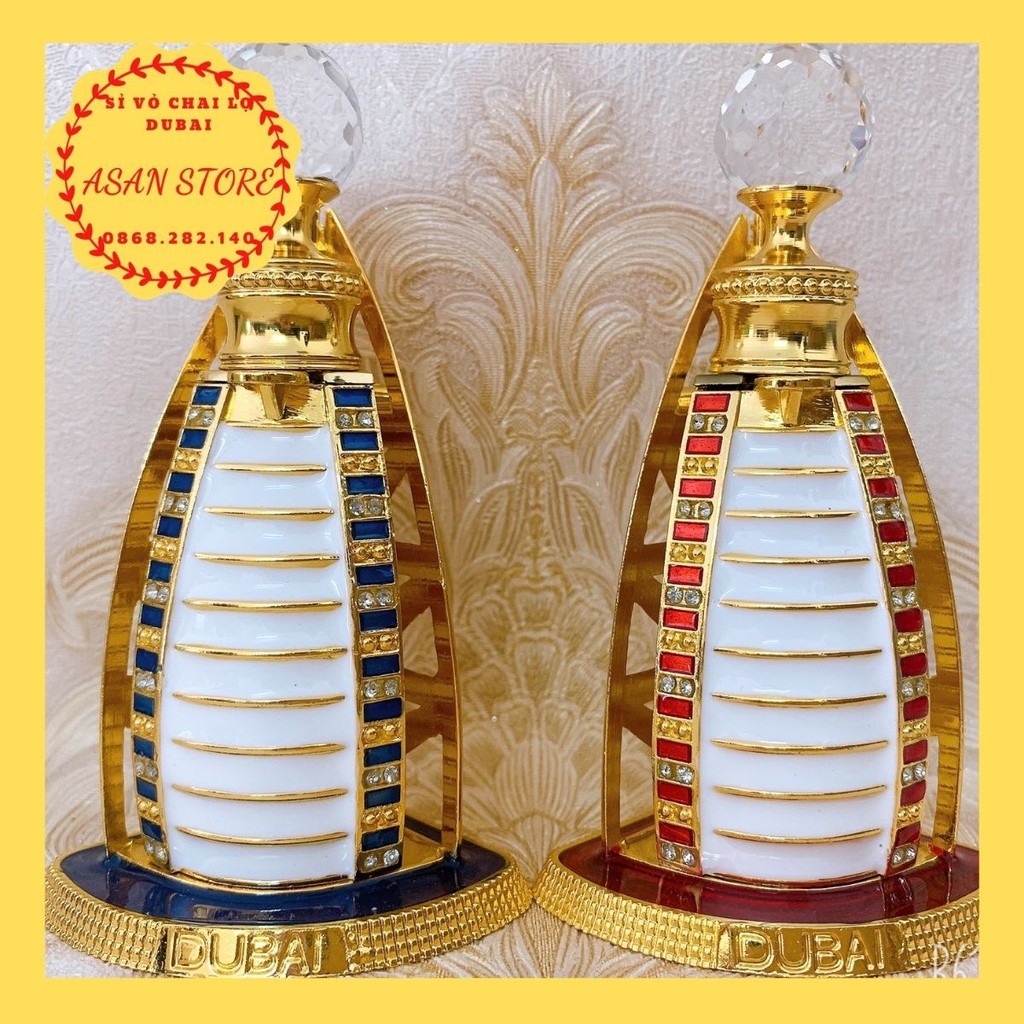 VỎ CHAI TINH DẦU DUBAI THUYỀN BUỒM XANH/ĐỎ 15ML
