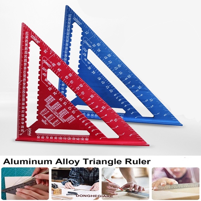 THƯỚC TAM GIÁC NHÔM KE GÓC VUÔNG ĐA NĂNG THƯỚC ĐO MÒI GÓC 45 90 ĐỘ DÙNG LÀM ĐỒ MỘC THIẾT KẾ NỘI THẤT NHÀ GỖ