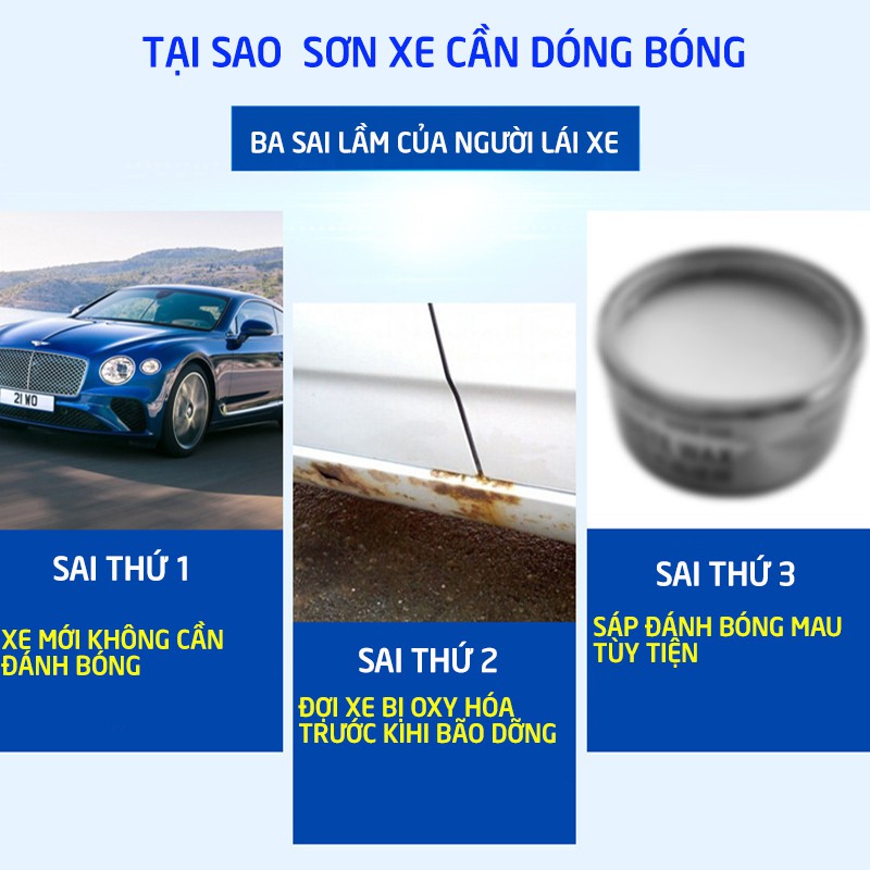 Sáp đánh bóng mặt sơn BOTNY Car Polish Wax 250g,wax đánh bóng mặt sơn chống tụ nước bảo dưỡng mặt sơn trên xe hơi B-1179