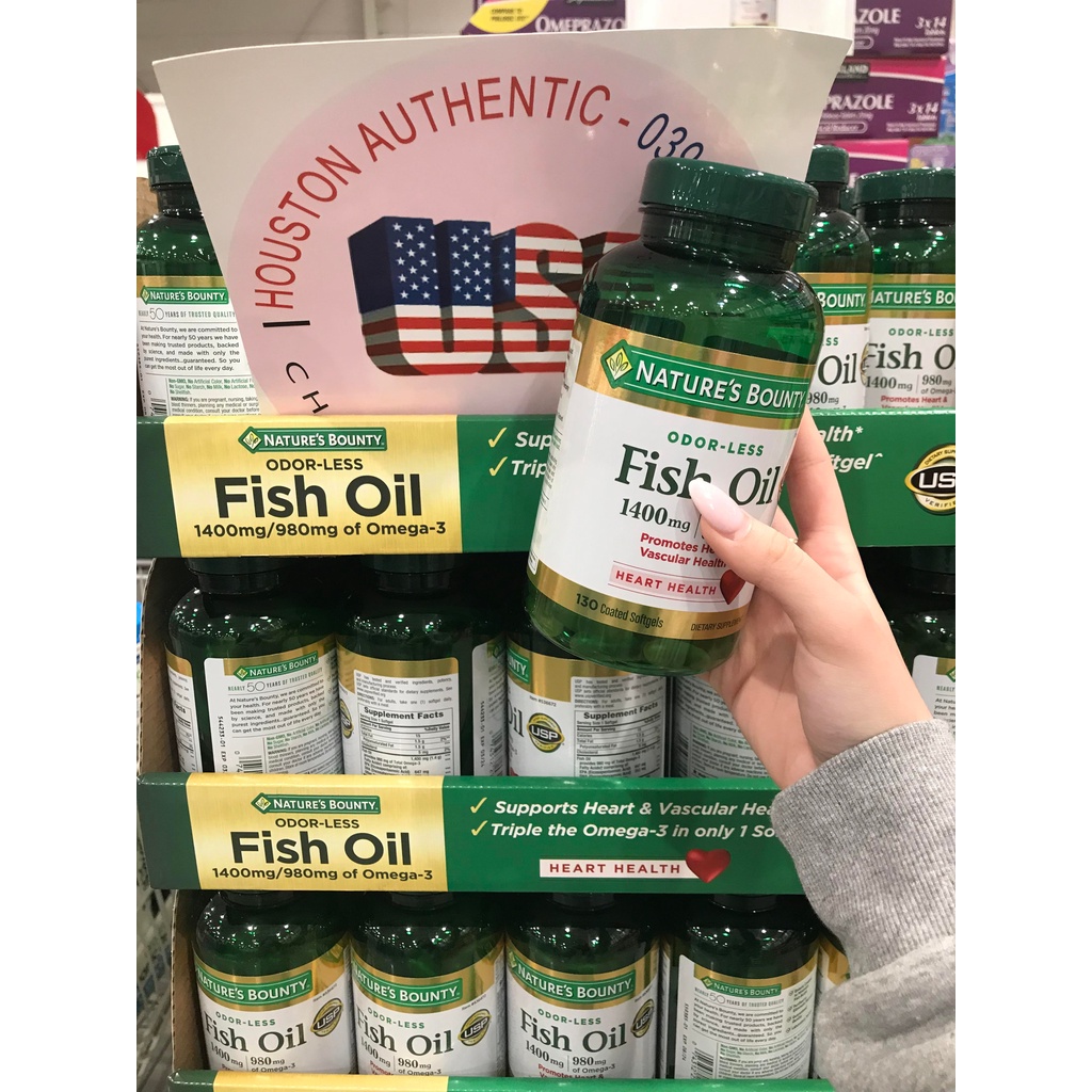 [ ĐỦ BILL STORE + AIR] Viên uống dầu cá Fish Oil Omega 3 Kirkland , Nature's Bouty , Pure Alaskan _ Live mua hàng tại Mỹ