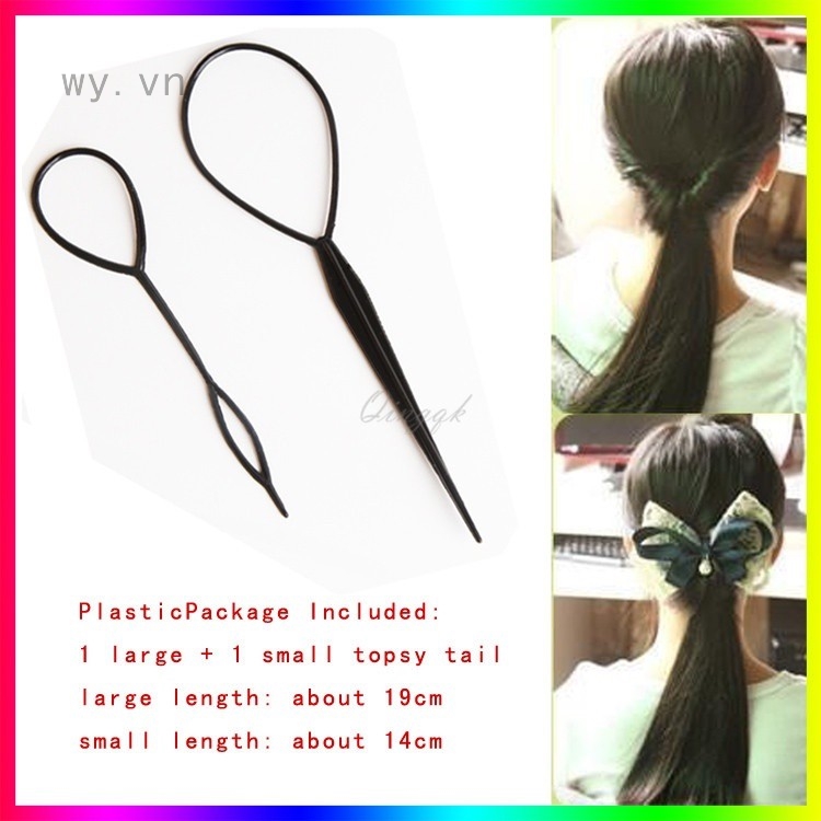 Set 2 công cụ tạo kiểu đuôi tóc bằng nhựa hỗ trợ tạo kiểu tóc tiện lợi