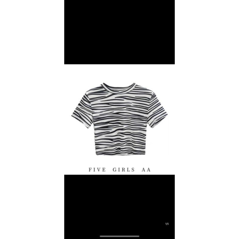 Áo croptop form ôm in họa tiết ngựa vằng