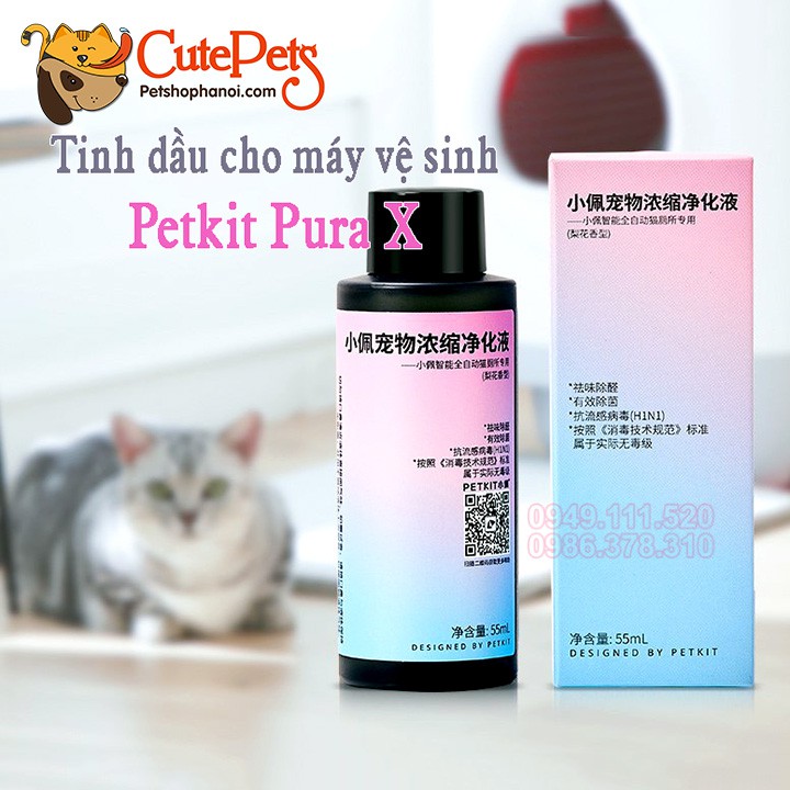 1 Lọ tinh dầu khử mùi cho máy vệ sinh mèo Pura X 55ml - Siêu thị thú cưng