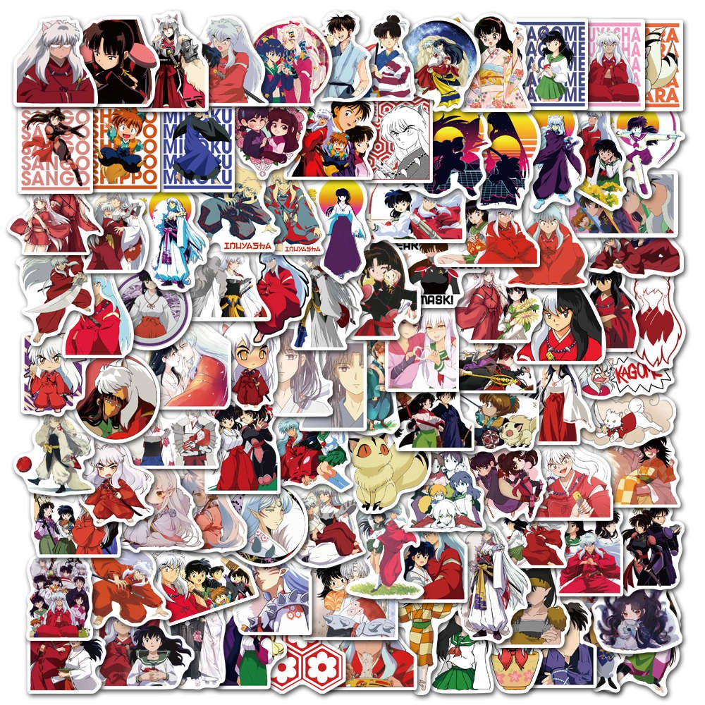 Set 100 Hình Dán Hoạt Hình Inuyasha Dùng Để Trang Trí