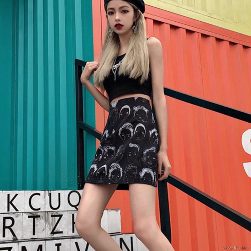 [Baywellfashion]Chân váy lưng cao hoạ tiết in phong cách Hàn Quốc | BigBuy360 - bigbuy360.vn