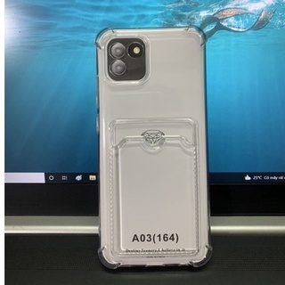 Ốp lưng cho điện thoại Samsung Galaxy A03, Samsung Galaxy A13, Samsung A53 dẻo trong suốt chống sốc có ngăn đựng thẻ