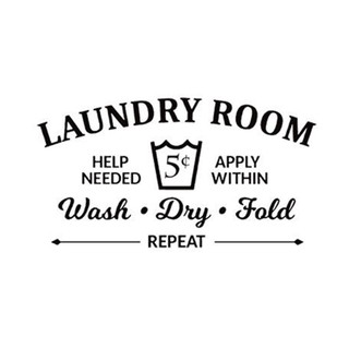 Decal dán tường chữ Laundry