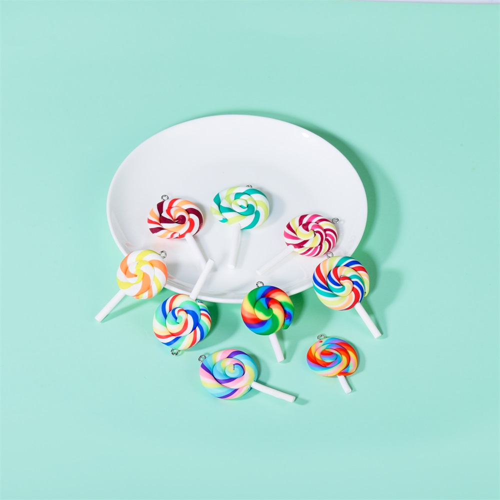 10 đồ trang trí ST.KUNKKA hình kẹo mút làm mặt dây chuyền/móc khóa/bông tai DIY thời trang