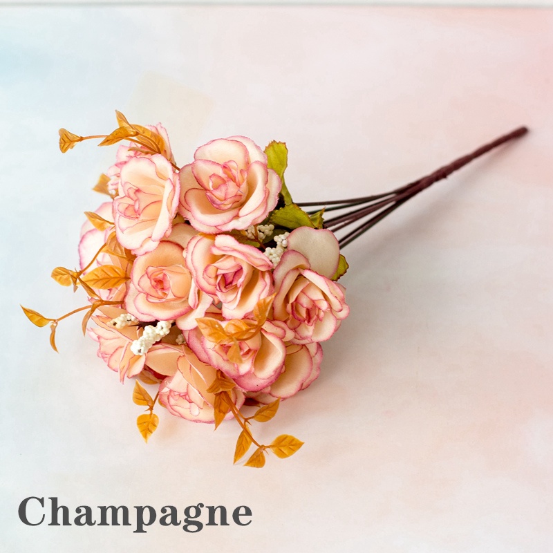 1 bó hoa gồm 14 bông Cung điện châu âu hoa hồng giả hoa giả décor trang trí nhà để bàn chụp ảnh trang trí phòng