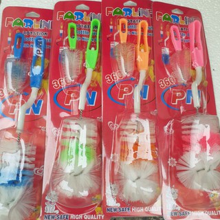 Combo 5 bộ cọ rửa bình sữa 360 độ Faralin (màu ngẫu nhiên)