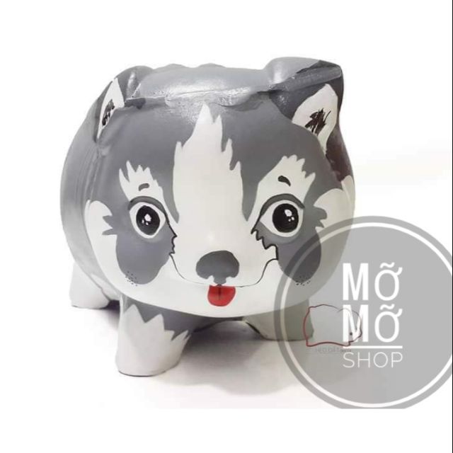 Heo đất handmade chó xám