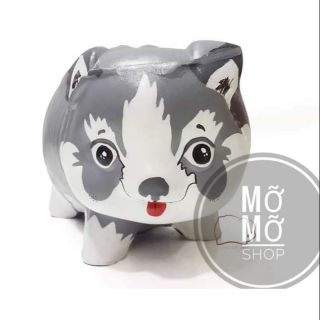 Heo đất handmade chó xám