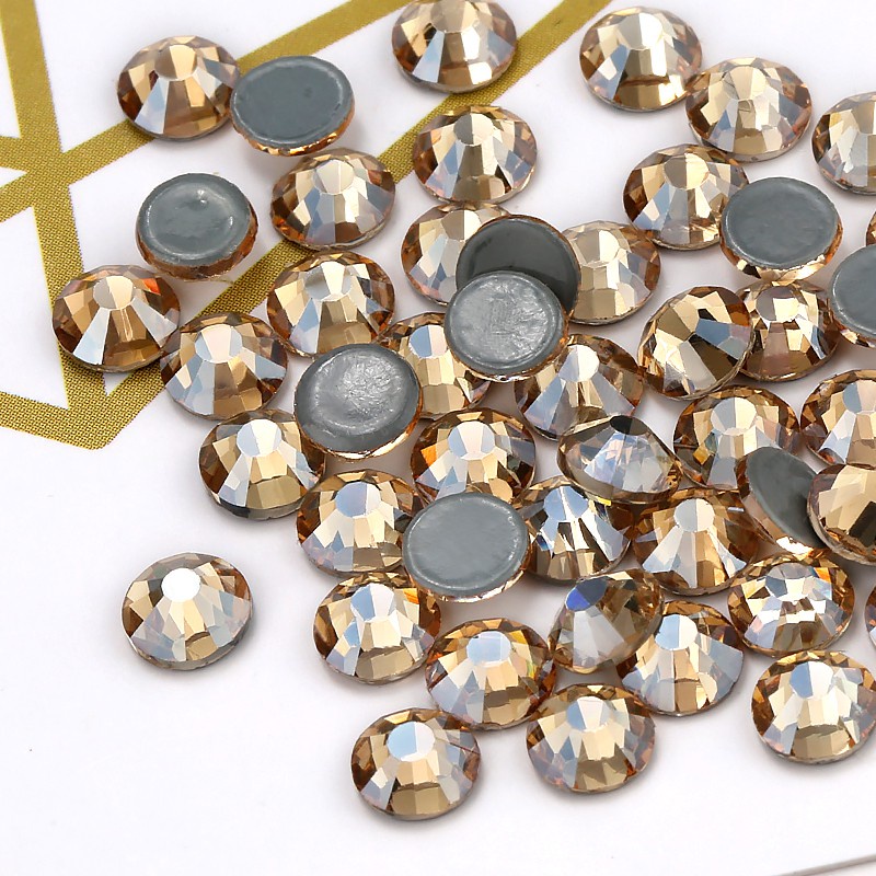 Hạt Đá Thủy Tinh QIAO SS6-SS20 GSHA AB / Gold Shadow Dùng Trang Trí