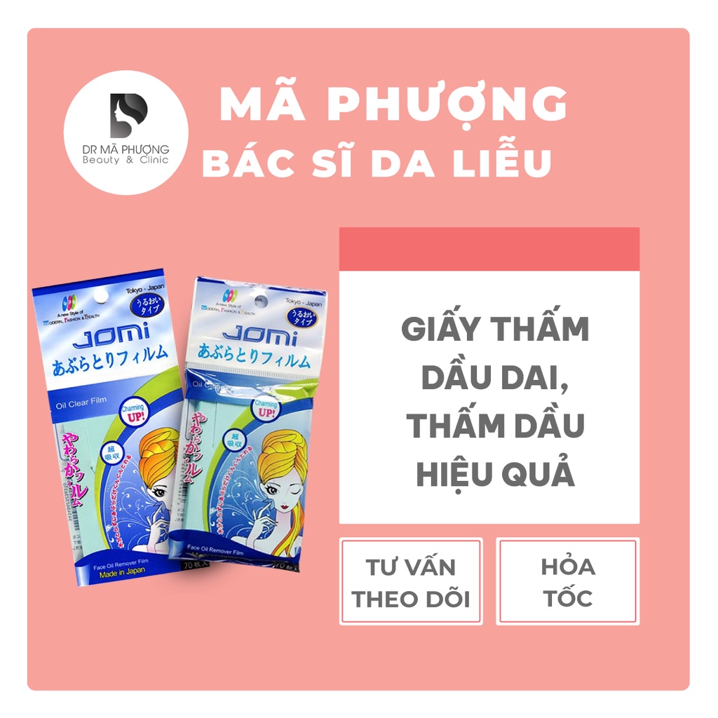 Giấy thấm dầu Jomi Nhật Bản 70 miếng - Hàng chính hãng - Dược mỹ phẩm bác sĩ Mã Phượng