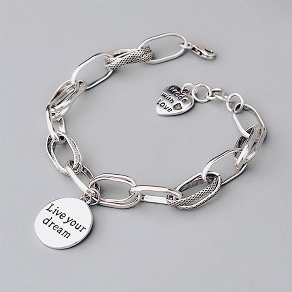 Vòng Tay Thái Lan Mạ Đồng Có Thể Điều Chỉnh Kích Cỡ Phong Cách Hàn Quốc|Mặt Dây Chuyền Hình Trái Tim