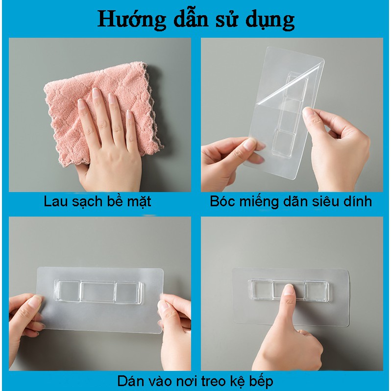 Kệ bếp dán tường, treo dụng cụ nấu ăn