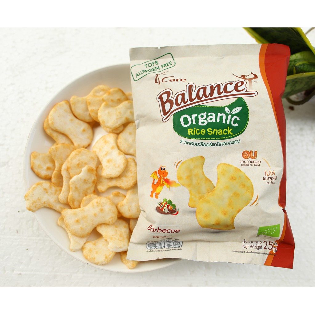 Bánh Snack gạo hữu cơ vị rong biển/BBQ/truyền thống 4Care Balance 25g