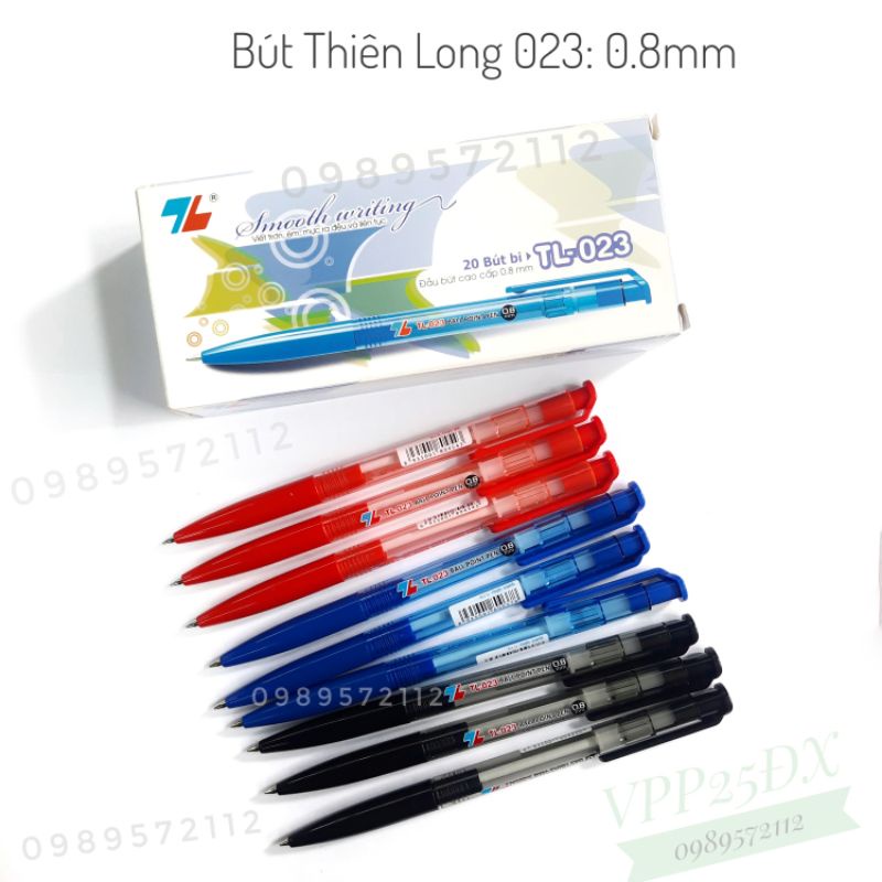 Hộp 20 cái bút bi Thiên Long 023 nét 0.8mm