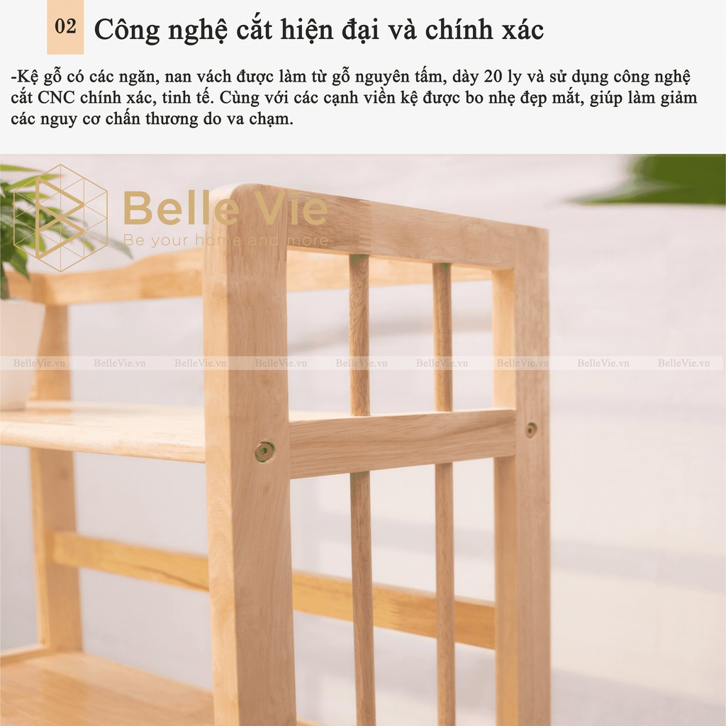 Kệ Sách 4 Tầng x 40Cm BELLEVIE Kệ Gỗ Decor Lắp Ráp Đơn Giản Dễ Dàng Bookshelf 4F Natural