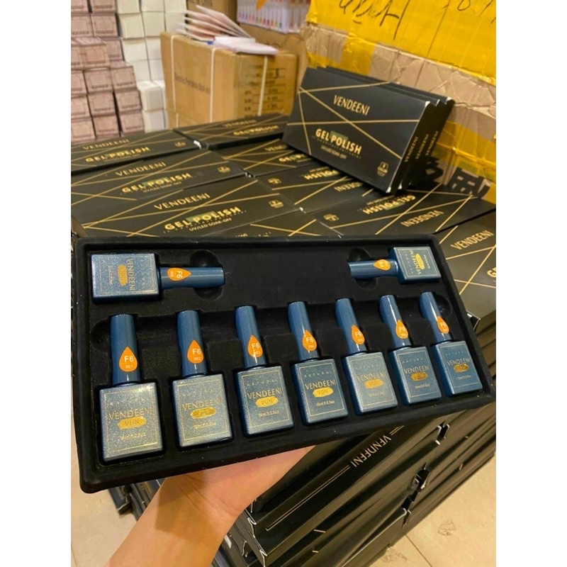 Sét Sơn Gel Nhũ Flash,gel Nhũ Veedeni 9 Màu Siêu Sáng, Tặng Bảng Màu
