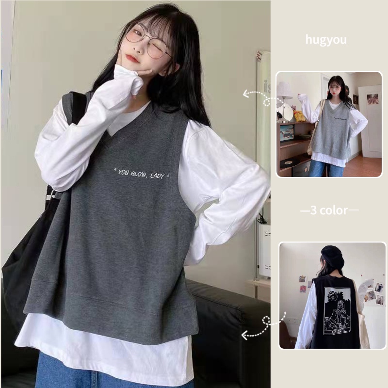 Áo ghi lê/Áo tay dài dáng rộng phong cách Hàn Quốc sành điệu (có bán lẻ và bán set)