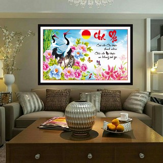 Tranh đính đá cha mẹ VS068 - tự đính