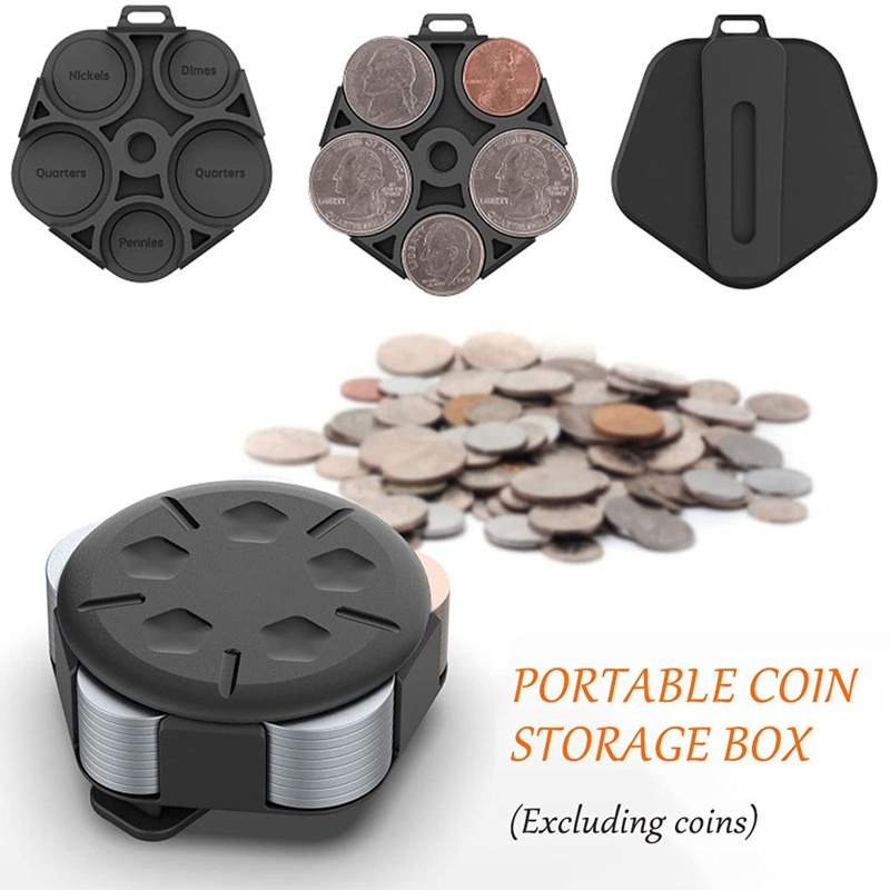 Hộp Đựng Tiền Xu 5 Ngăn Tiện Lợi Cho Xe Ô Tô