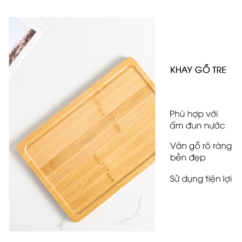 Bộ ấm trà gốm sứ kèm khay, bình trà và 4 chén uống trà cao cấp – VS152