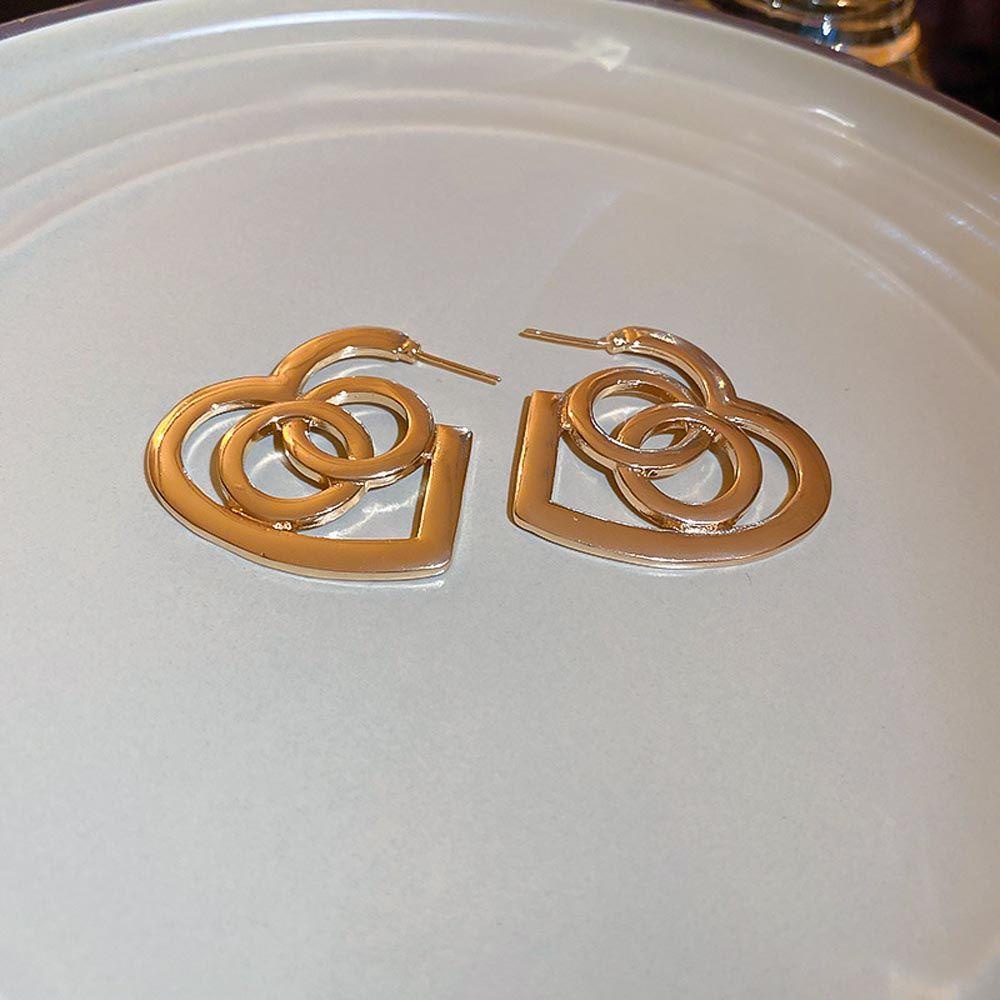 Bông Tai Dáng Dài Hình Tròn Phong Cách Vintage Thời Trang Cho Nữ