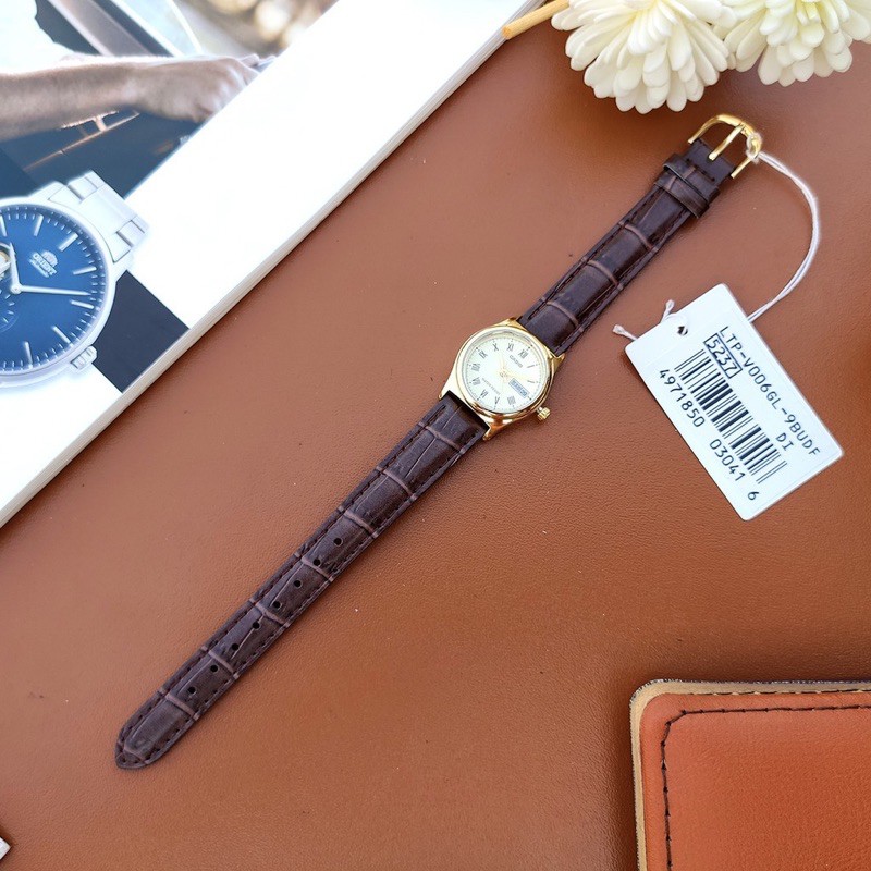 Đồng hồ nữ dây da Casio chính hãng Anh Khuê LTP-V006GL-9BUDF