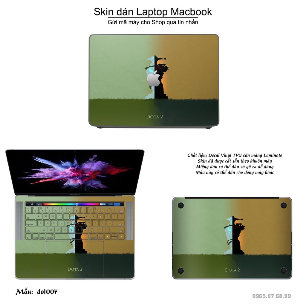 Skin dán Macbook mẫu Dota 2 (đã cắt sẵn, inbox mã máy cho shop)