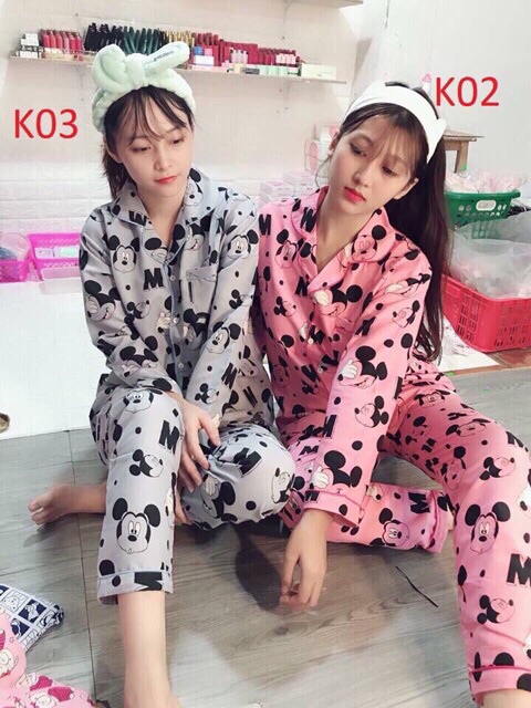 Bộ ngủ pijama áo dài quần dài chất Kate Thái | WebRaoVat - webraovat.net.vn